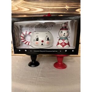 Johanna‎ Parker Carnival Cottage Snowman Mug and Bell Set 2023 New Release NIB